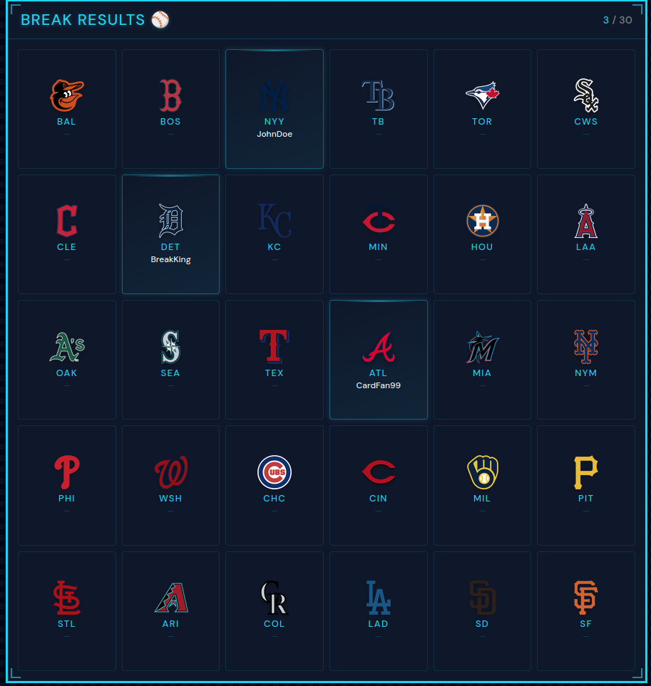Break Results widget preview