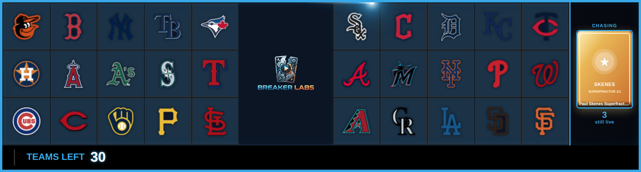 Spotlight layout — one large rotating card beside the team grid