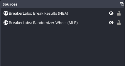 OBS scene showing the newly-added BreakerLabs browser source